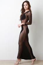 Load image into Gallery viewer, Semi-Sheer Mesh Single Sleeve Dress