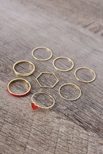 Load image into Gallery viewer, Heart-Shaped Enamel Charm Ring Set