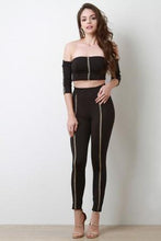 Load image into Gallery viewer, Chain-Linked Bardot Two Piece Set