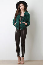 Load image into Gallery viewer, Shaggy Faux Fur Zip-Up Bomber Jacket